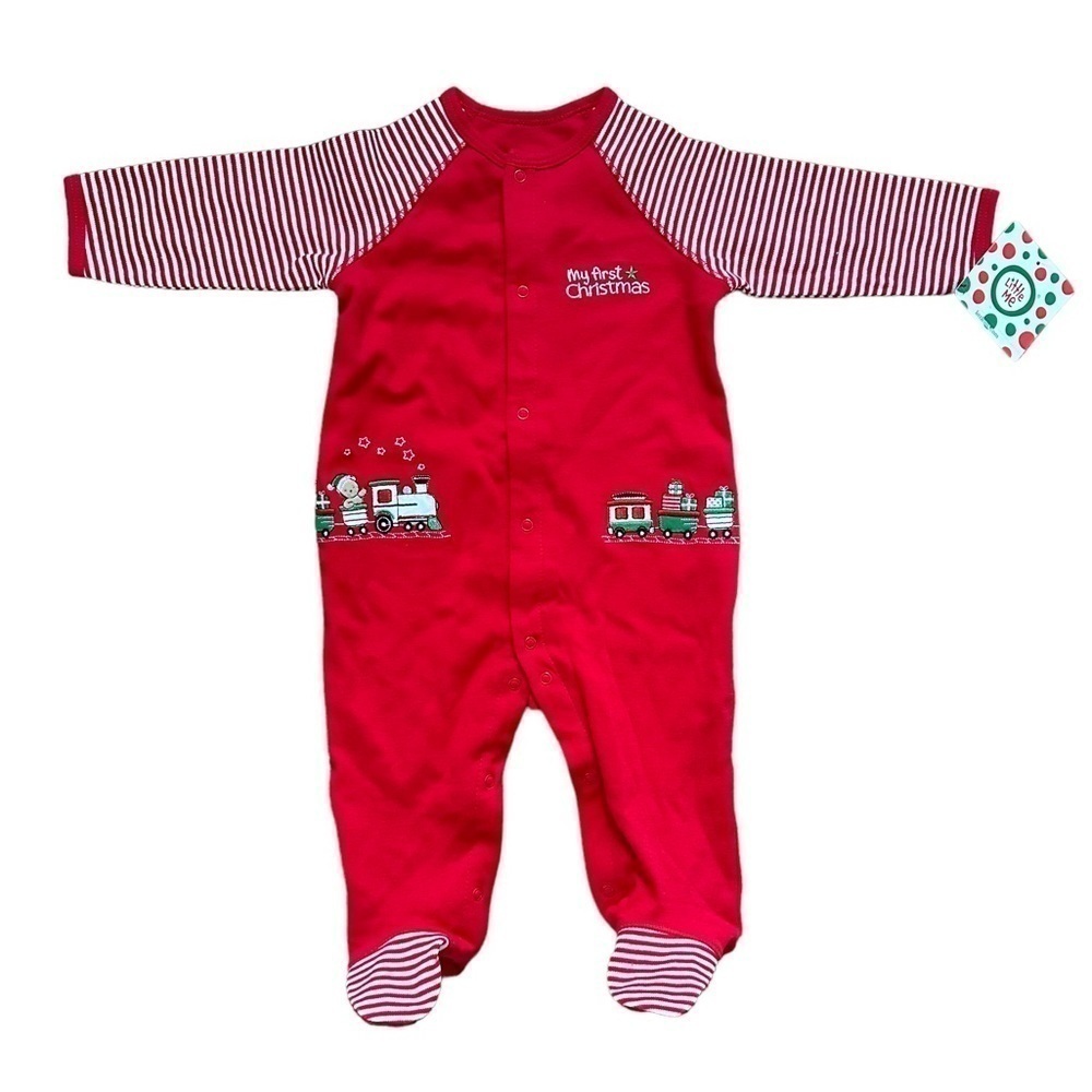 Little Me NEW My First Christmas Embroidered Onesie Size 6 Months